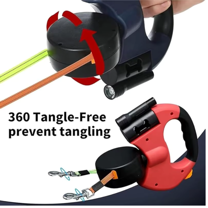 Correa Retráctil Doble con Linterna